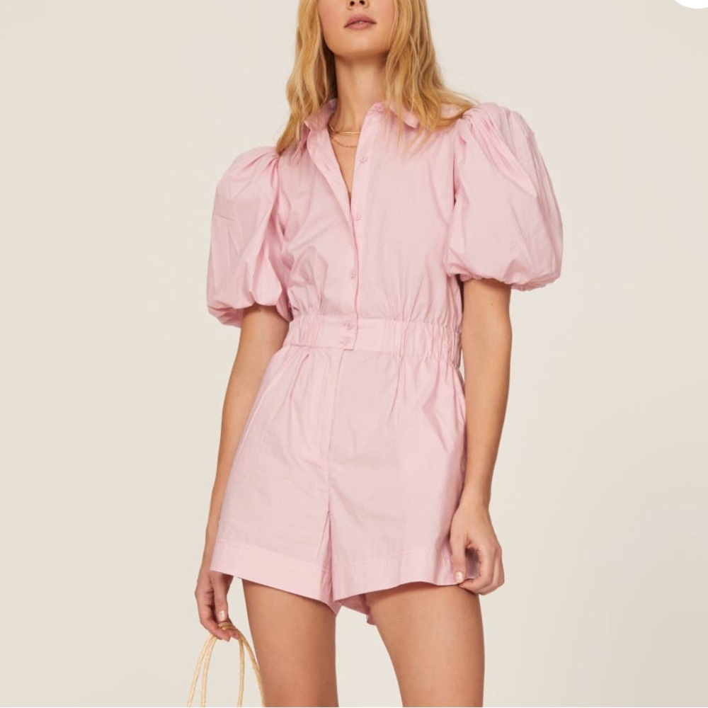 Pia Puff Sleeve Romper- Hunter Bell